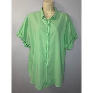 Xirena Channing Shirt Green Cotton Relax Casual Wardrobe Sz XL